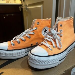 Converse Women's Bright Orange High-Tops